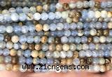 CCA560 15 inches 4mm round blue calcite beads wholesale