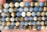 CCA562 15 inches 8mm round blue calcite beads wholesale