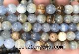 CCA563 15 inches 10mm round blue calcite beads wholesale