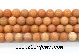 CCA574 15 inches 14mm round peach calcite gemstone beads