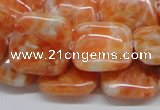 CCA58 15.5 inches 20*20mm square orange calcite gemstone beads