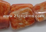 CCA60 15.5 inches 22*30mm rectangle orange calcite gemstone beads