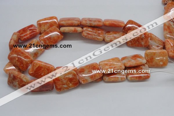 CCA60 15.5 inches 22*30mm rectangle orange calcite gemstone beads