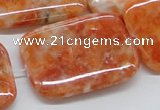 CCA61 15.5 inches 30*40mm rectangle orange calcite gemstone beads