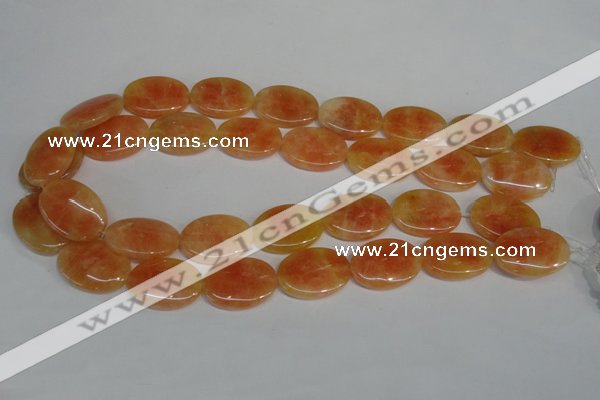 CCA66 15.5 inches 18*25mm oval orange calcite gemstone beads