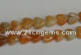 CCA68 15.5 inches 8*8mm triangle orange calcite gemstone beads