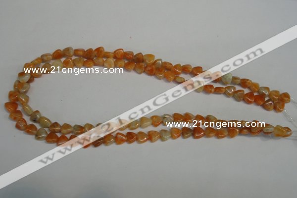 CCA68 15.5 inches 8*8mm triangle orange calcite gemstone beads