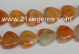 CCA69 15.5 inches 12*12mm triangle orange calcite gemstone beads