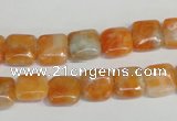 CCA71 15.5 inches 10*10mm square orange calcite gemstone beads
