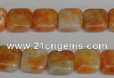 CCA72 15.5 inches 12*12mm square orange calcite gemstone beads