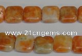 CCA72 15.5 inches 12*12mm square orange calcite gemstone beads