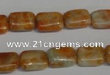 CCA75 15.5 inches 10*14mm rectangle orange calcite gemstone beads