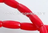 CCB04 15.5 inches 5*10mm tube shape red coral beads Wholesale