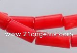 CCB05 15.5 inches 5*10mm column shape red coral beads Wholesale