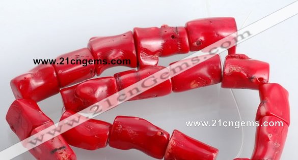 CCB06 15.5 inches 15*20mm irregular red coral beads Wholesale