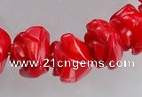 CCB09 15.5 inches 9-10mm rose shape red coral beads Wholesale