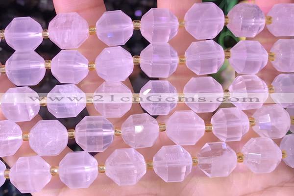 CCB1020 15 inches 11*12mm faceted rose quartz beads