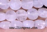 CCB1031 15 inches 4mm faceted coin white moonstone beads