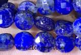 CCB1065 15 inches 4mm faceted coin lapis lazuli beads
