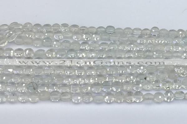 CCB1130 15 inches 4mm faceted coin gemstone beads