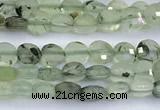 CCB1141 15 inches 4mm faceted coin prehnite beads