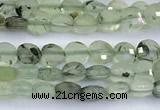 CCB1141 15 inches 4mm faceted coin prehnite beads