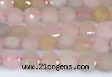 CCB1143 15 inches 4mm faceted coin morganite beads