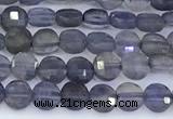 CCB1169 15 inches 4mm faceted coin iolite beads