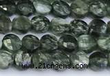 CCB1170 15 inches 4mm faceted coin seraphinite beads