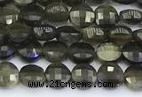 CCB1171 15 inches 4mm faceted coin obsidian beads