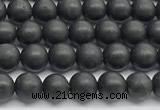 CCB1185 15 inches 4mm round matte shungite gemstone beads