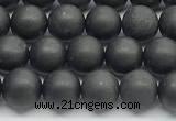 CCB1186 15 inches 6mm round matte shungite gemstone beads