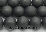 CCB1187 15 inches 8mm round matte shungite gemstone beads