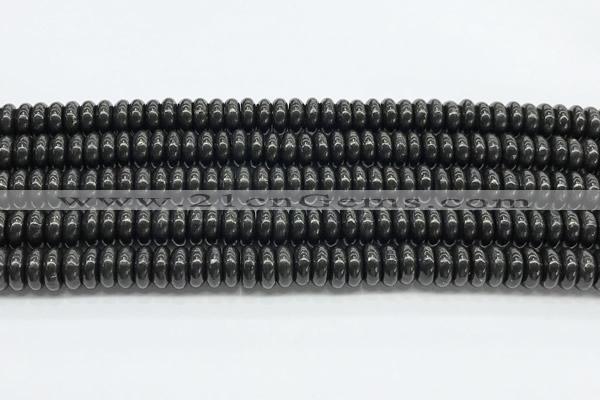 CCB1196 15 inches 4.5*10mm rondelle shungite gemstone beads