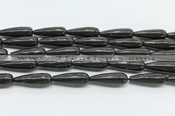 CCB1206 15 inches 10*30mm teardrop shungite beads