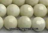 CCB1211 15 inches 8mm faceted round ivory jasper beads