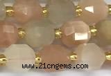 CCB1245 15 inches 7*8mm faceted moonstone gemstone beads