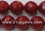 CCB125 15.5 inches 10mm faceted round red coral beads wholesale