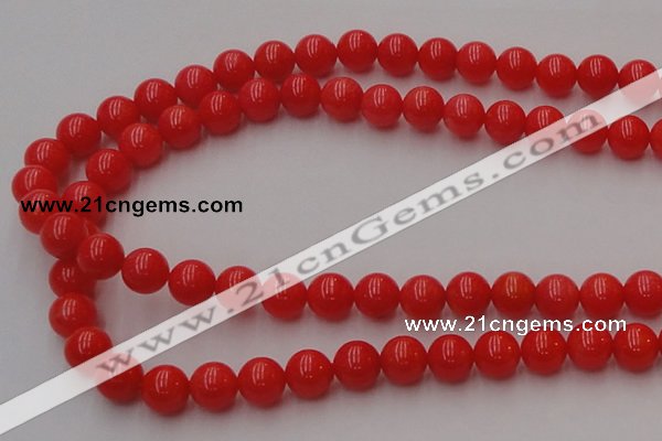 CCB126 15.5 inches 8mm round red coral beads strand wholesale