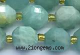 CCB1264 15 inches 9*10mm faceted amazonite gemstone beads