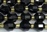 CCB1293 15 inches 7mm - 8mm faceted black tourmaline beads