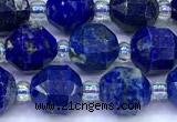CCB1303 15 inches 7mm - 8mm faceted lapis lazuli beads