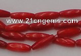 CCB131 15.5 inches 3*9mm rice red coral beads strand wholesale