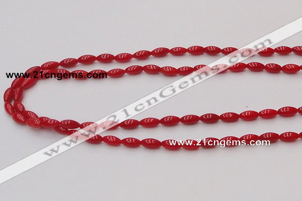 CCB132 15.5 inches 4*7mm rice red coral beads strand wholesale