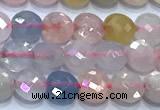 CCB1322 15 inches 6mm faceted coin morganite gemstone beads