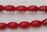 CCB133 15.5 inches 5*7mm rice red coral beads strand wholesale