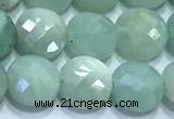 CCB1336 15 inches 8mm faceted coin amazonite beads