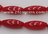 CCB136 15.5 inches 5*12mm rice red coral beads strand wholesale