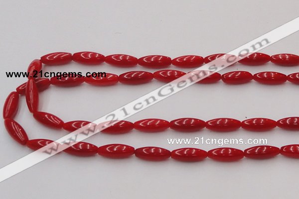 CCB136 15.5 inches 5*12mm rice red coral beads strand wholesale