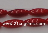 CCB137 15.5 inches 5*13mm rice red coral beads strand wholesale